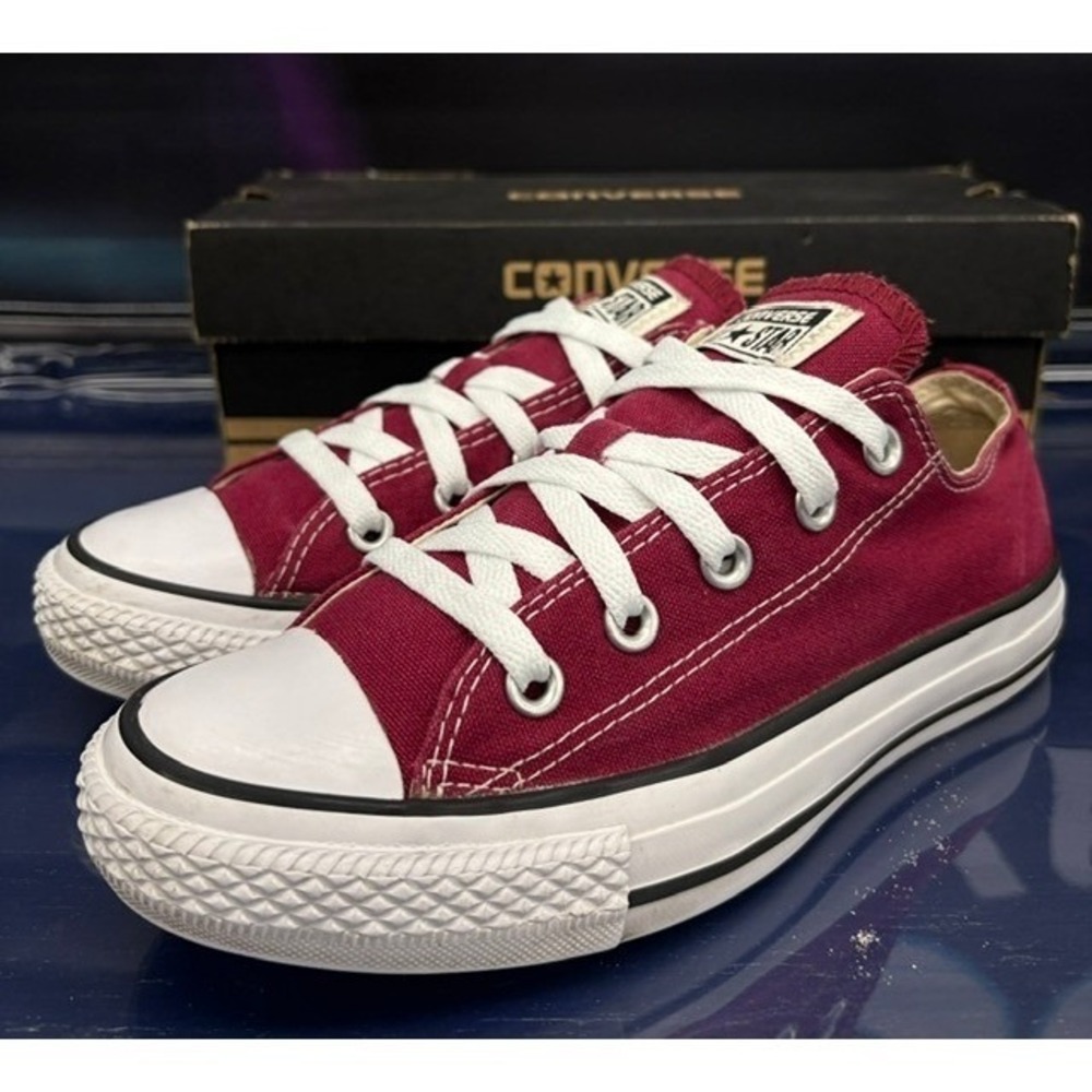 Converse All Star Ox Maroon White M9691 Womens canvas sneakers size 6